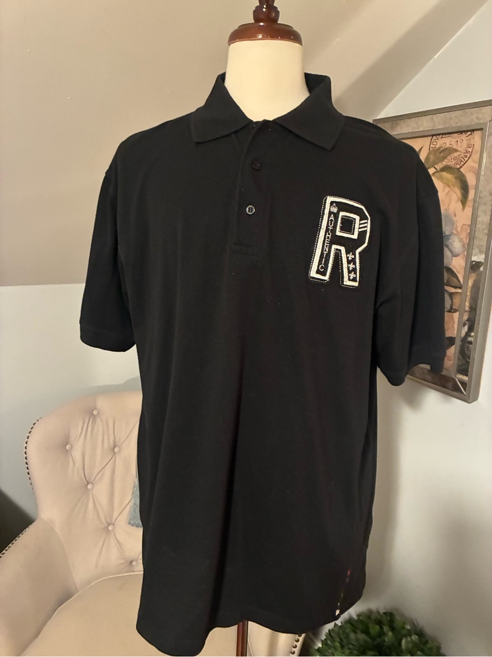 Red Ape Mens Black Polo Short Sleeve XL Shirt